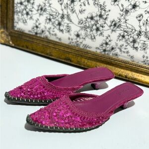 Vintage Qupid Pink Sequin Heels